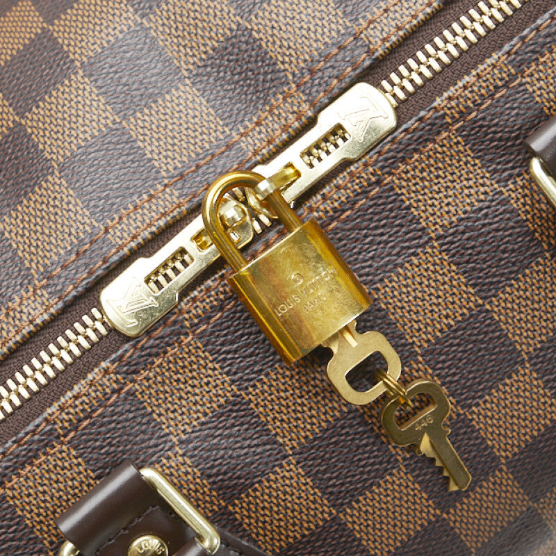 Louis Vuitton Damier Speedy 35 Bandouliere Ebene Brown Leather