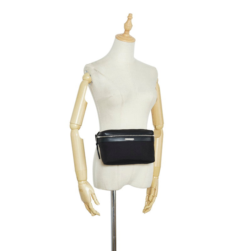 Saint Laurent- Body Bag Waist Bag Canvas Leather Black