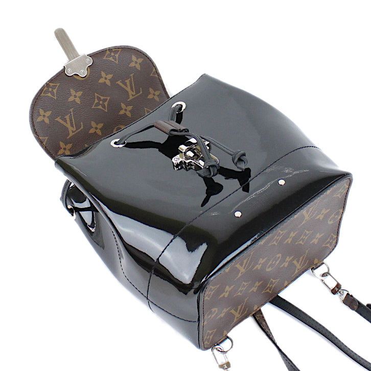 Louis Vuitton Monogram Patent Black Hot Springs Backpack Rucksack
