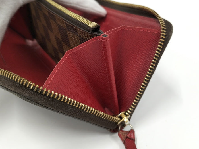 Louis Vuitton Portefeuille Clemence Round Zipper Long Wallet Damier Cerise