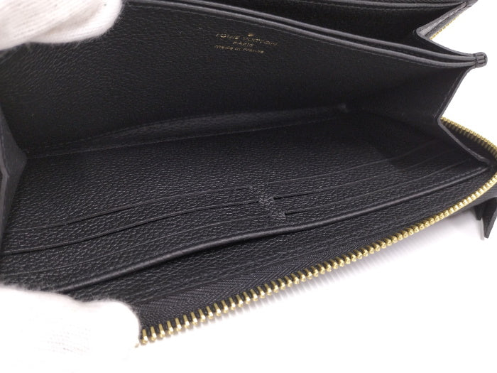 Louis Vuitton Zippy Wallet Round Zipper Long Wallet Monogram Amplant Black Beige