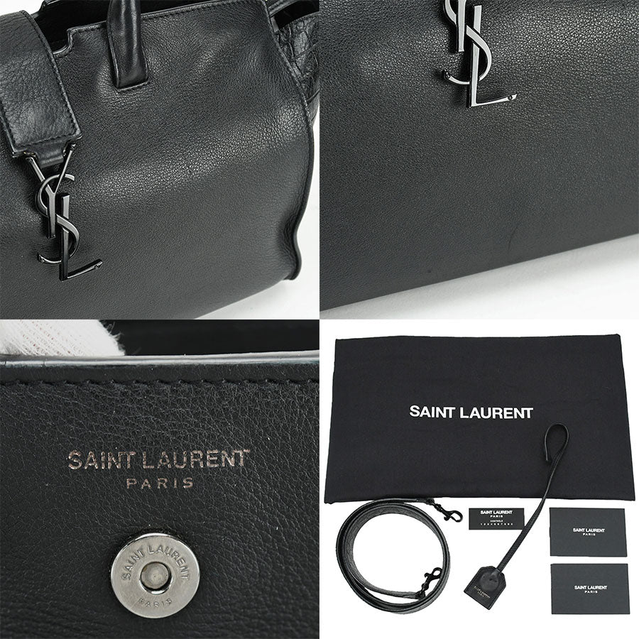 Saint Laurent- PARIS Downtown Cabas Shoulder Bag Leather Black