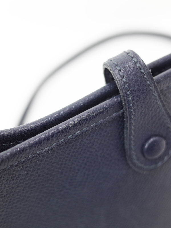 Hermes Evelyn Engraved Shoulder Bag Navy