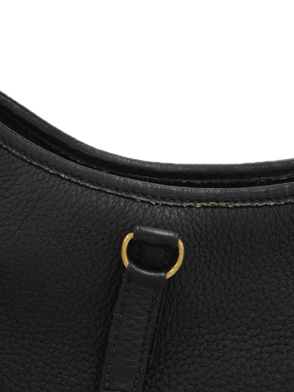 Hermes Trim G Engraved Shoulder Bag Black