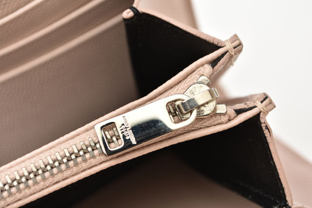 Saint Laurent- Chain Wallet Long Wallet Evening Bag Leather Rose