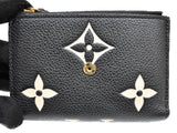 Louis Vuitton Portefeuille Victorine M80968 Folding wallet Monogram Implant leather Black x Beige