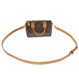 Louis Vuitton Nano Speedy Monogram Canvas Brown Leather Black