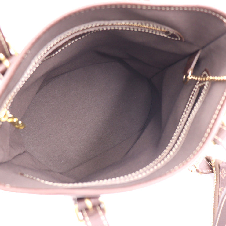 Louis Vuitton Bucket PM Tote Bag Monogram Minilan Leather Dark