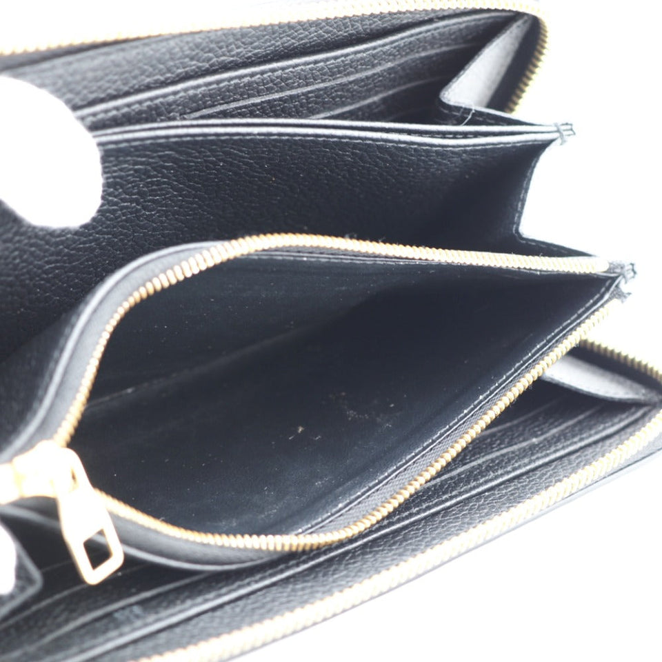 Louis Vuitton Zippy Wallet Monogram Emplant Long Wallet Noir