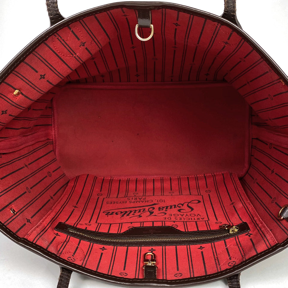 Louis Vuitton Neverfull MM Shoulder Bag Damier Brown