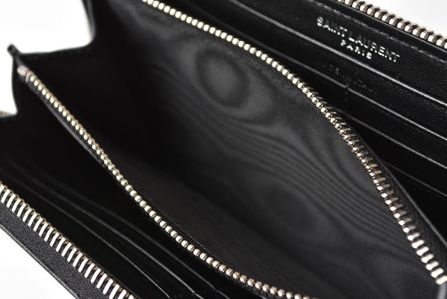 Saint Laurent- Paris Wallet Long Wallet Leather Black