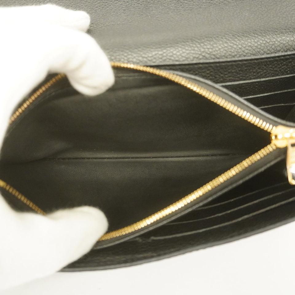 Louis Vuitton Bifold Long Wallet Monogram Implant Portefeuille Sarah Noir