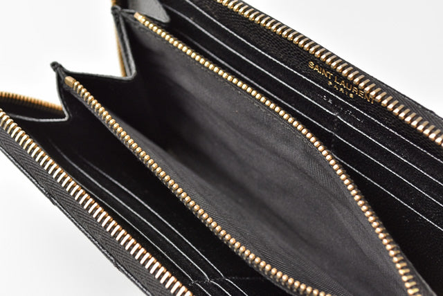 Saint Laurent- Paris Outlet Wallet Long Wallet Leather Black