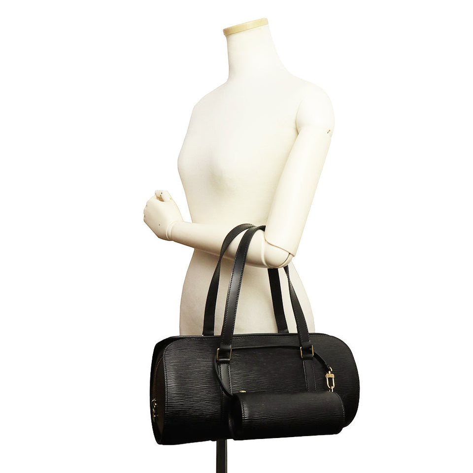 Louis Vuitton Epi Soufflot Handbag Noir Black