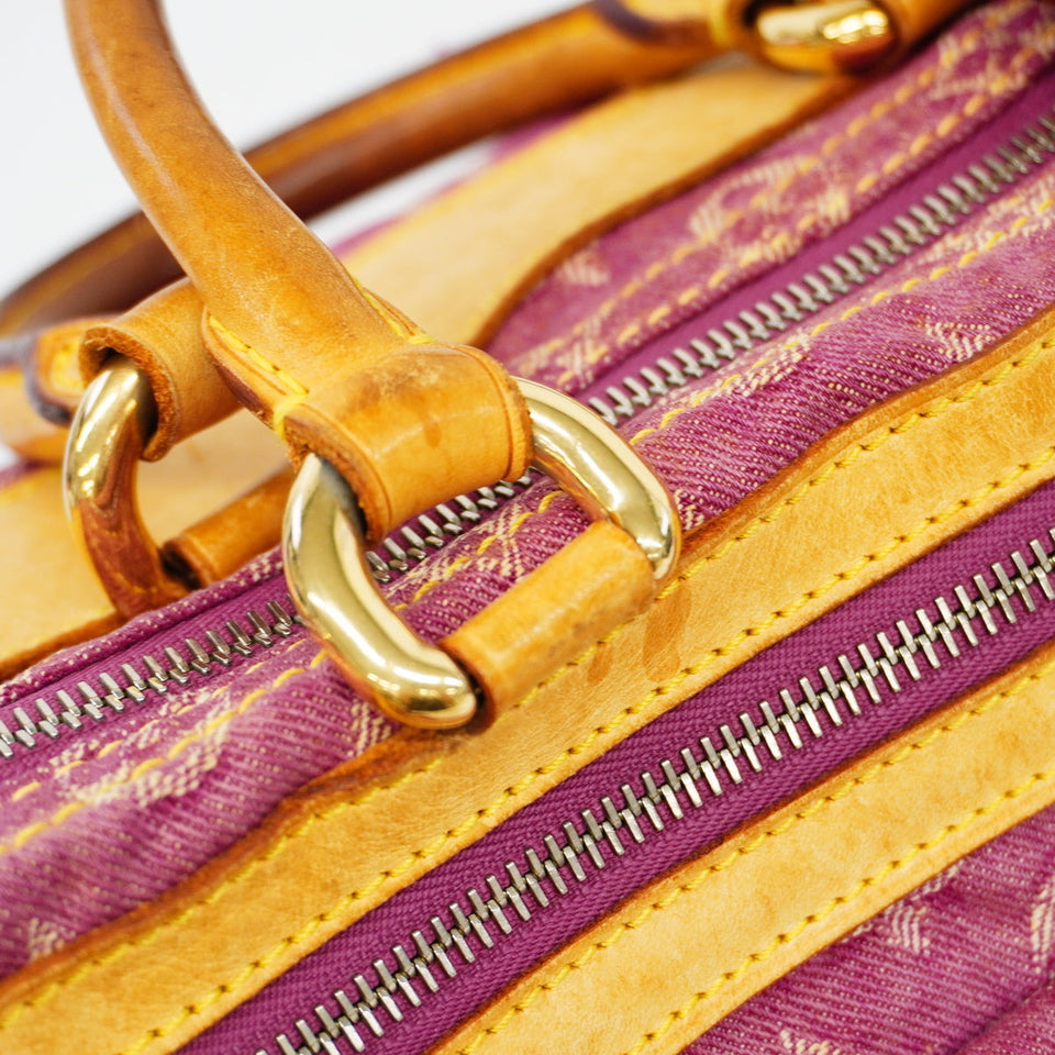 Louis Vuitton Handbag Monogram Denim Neo Speedy Fuchsia