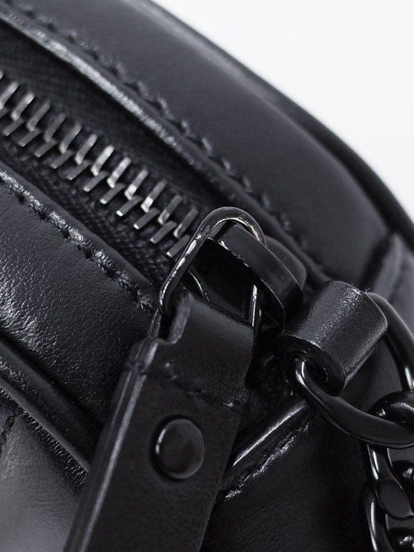 Saint Laurent- Paris Vinyl Chain Shoulder Bag Black
