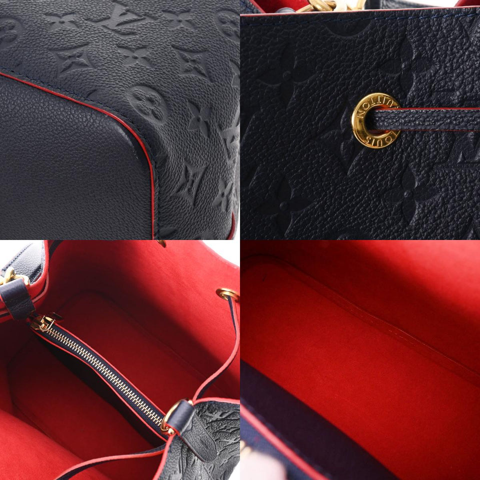 Louis Vuitton Monogram Emplant Neonoe Marine Rouge Implant 2way Bag