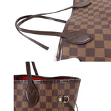 Louis Vuitton Damier Neverfull MM Tote Bag Ebene Series Brown Gold Metal Fittings