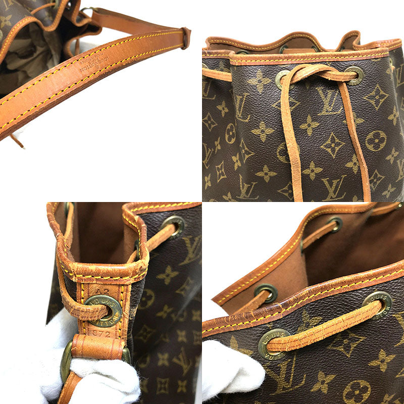 Louis Vuitton Monogram Petite Noe Drawstring Shoulder Bag Brown