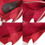 Louis Vuitton Pochette Lock Me Chain Shoulder Bag Bordeaux Beige Silver