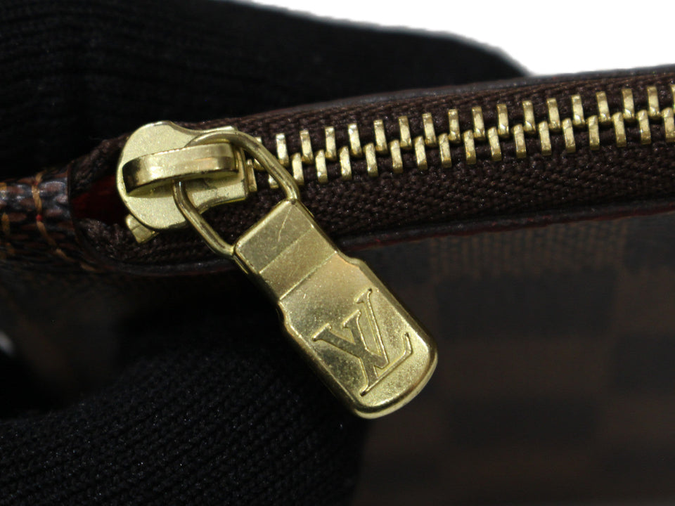 Louis Vuitton Neverfull PM Tote Bag Pouch Damier Ebene Brown