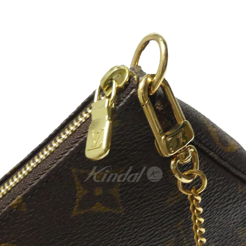 Louis Vuitton Mini Pochette Accessoire Monogram Chain Hand Bag Brown