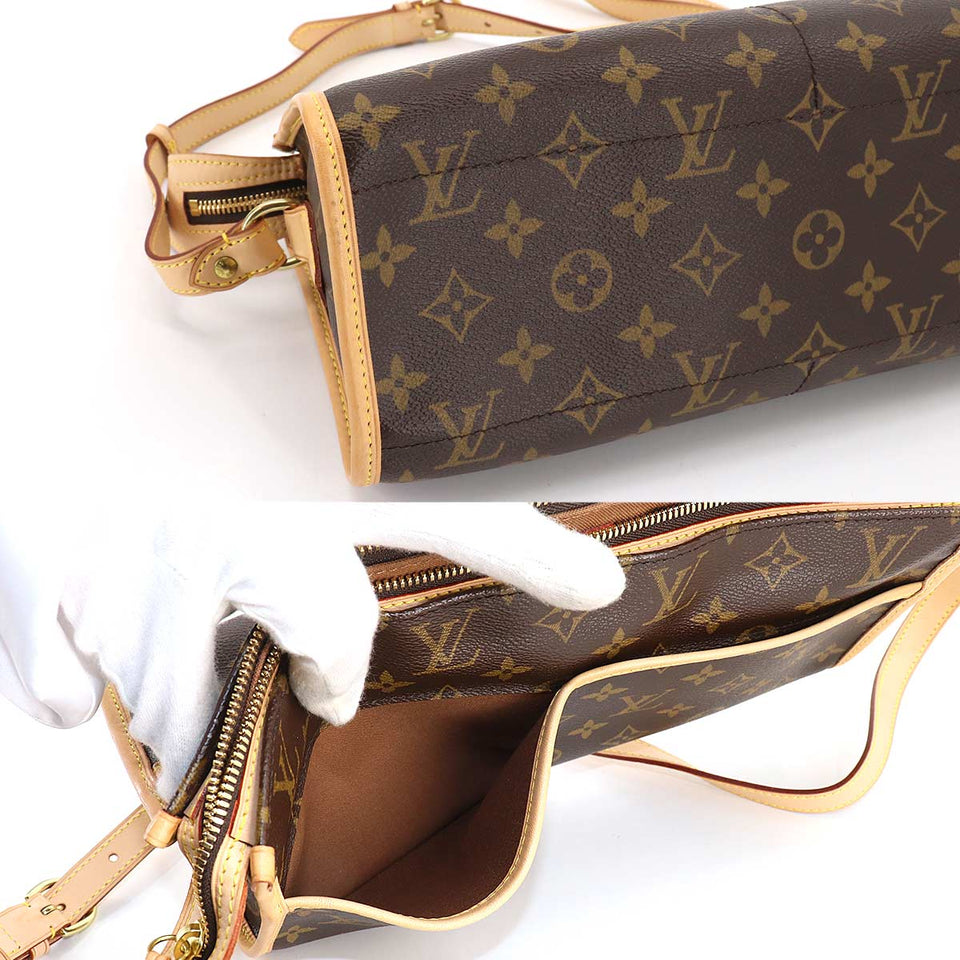 Louis Vuitton Monogram Popincourt Long Shoulder Bag Brown Gold Hardware