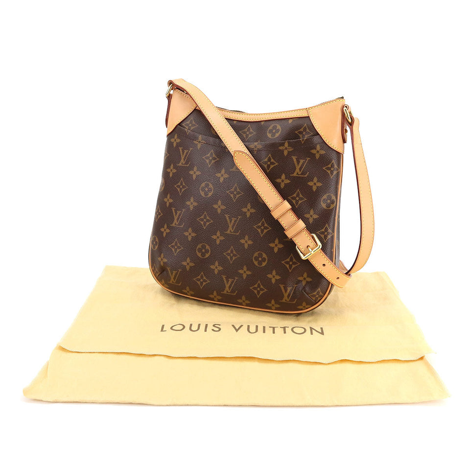 Louis Vuitton Monogram Odeon PM Shoulder Bag Brown Gold Metal Fittings