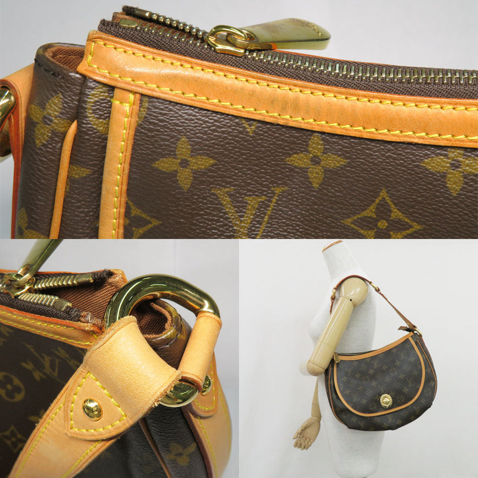 Louis Vuitton Turam PM Monogram Shoulder Bag Brown Leather