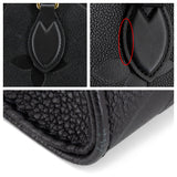 Louis Vuitton On The Go MM Shoulder Bag Monogram Implant Leather Black