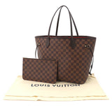 Louis Vuitton Damier Neverfull MM Tote Bag Brown Gold Metal Fittings