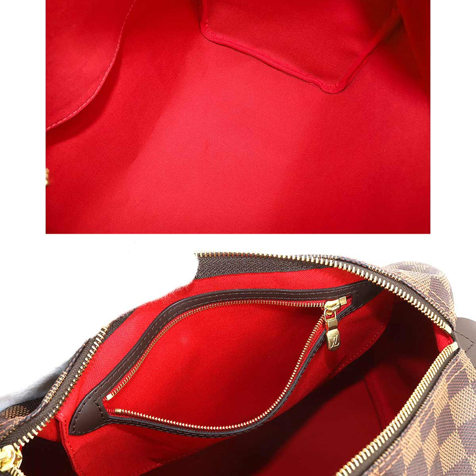 Louis Vuitton Damier Speedy 30 Hand Bag Ebene Brown Gold Hardware