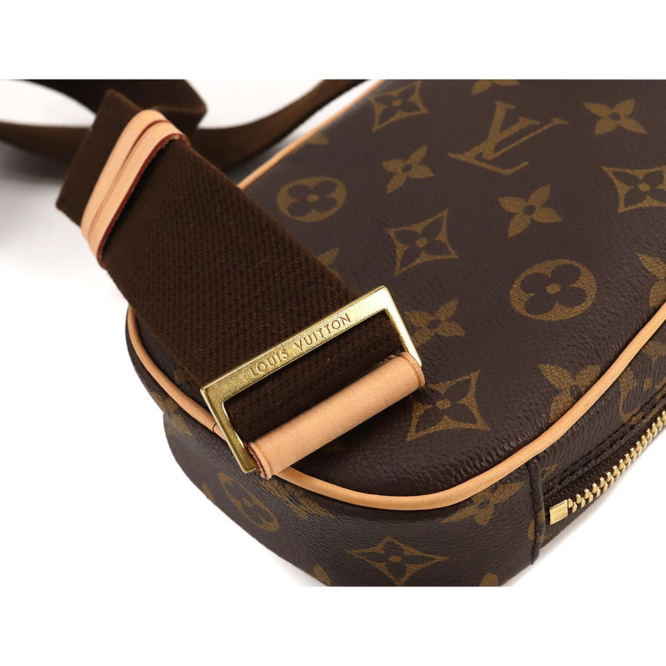 Louis Vuitton Monogram Pochette Gange Body Bag Brown Gold Metal Fittings