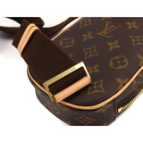 Louis Vuitton Monogram Pochette Gange Body Bag Brown Gold Metal Fittings