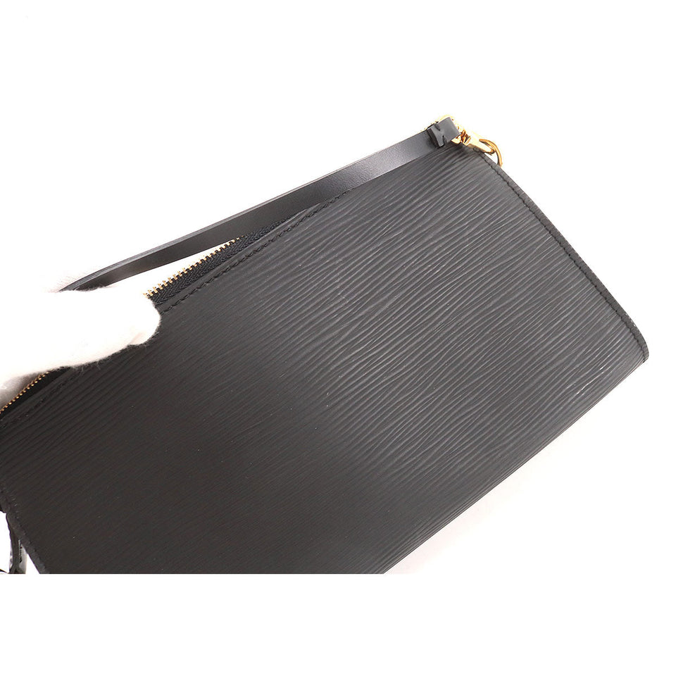Louis Vuitton Epi Pochette Accessoire Hand Bag Black Gold Hardware