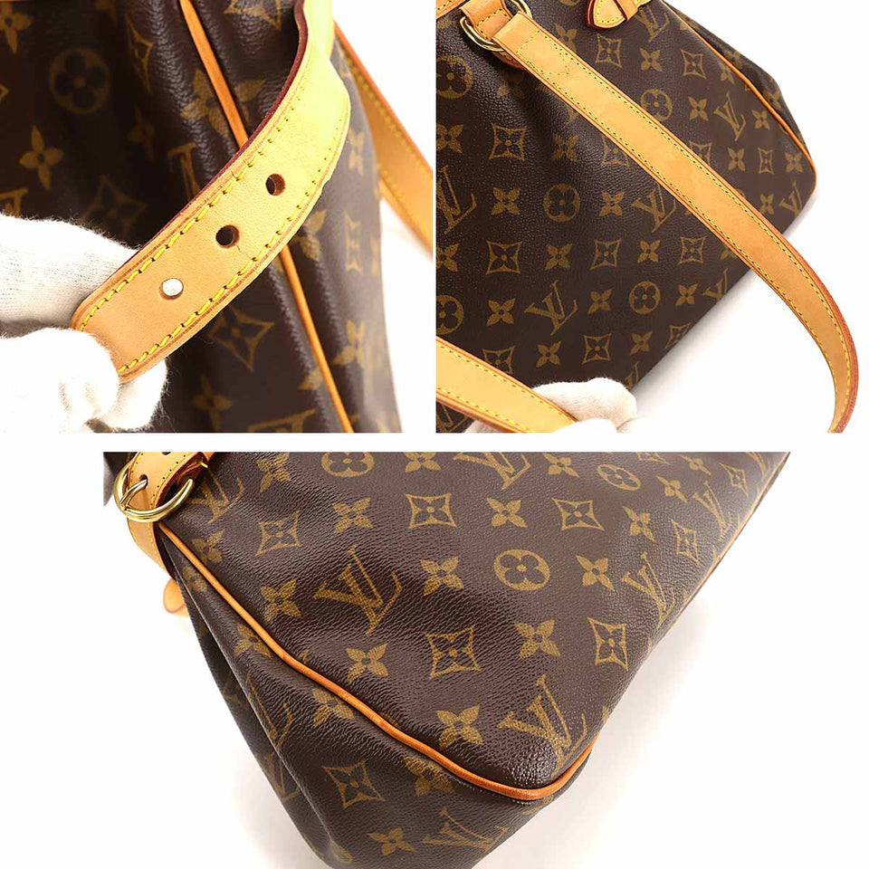 Louis Vuitton Monogram Batignolle Orizontal Tote Bag Brown Gold Metal Fittings