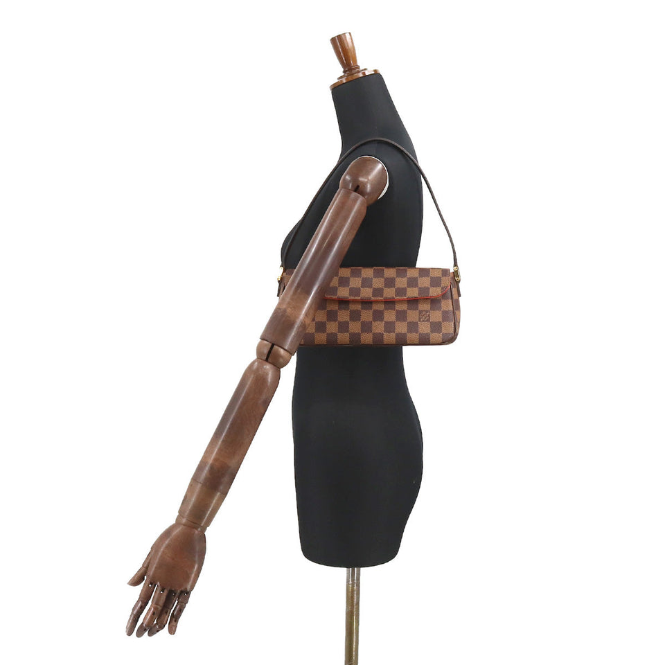 Louis Vuitton Damier Recolator Shoulder Bag Ebene Brown Gold Hardware