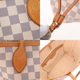 Louis Vuitton Damier Azur Neverfull PM White Canvas Handbag