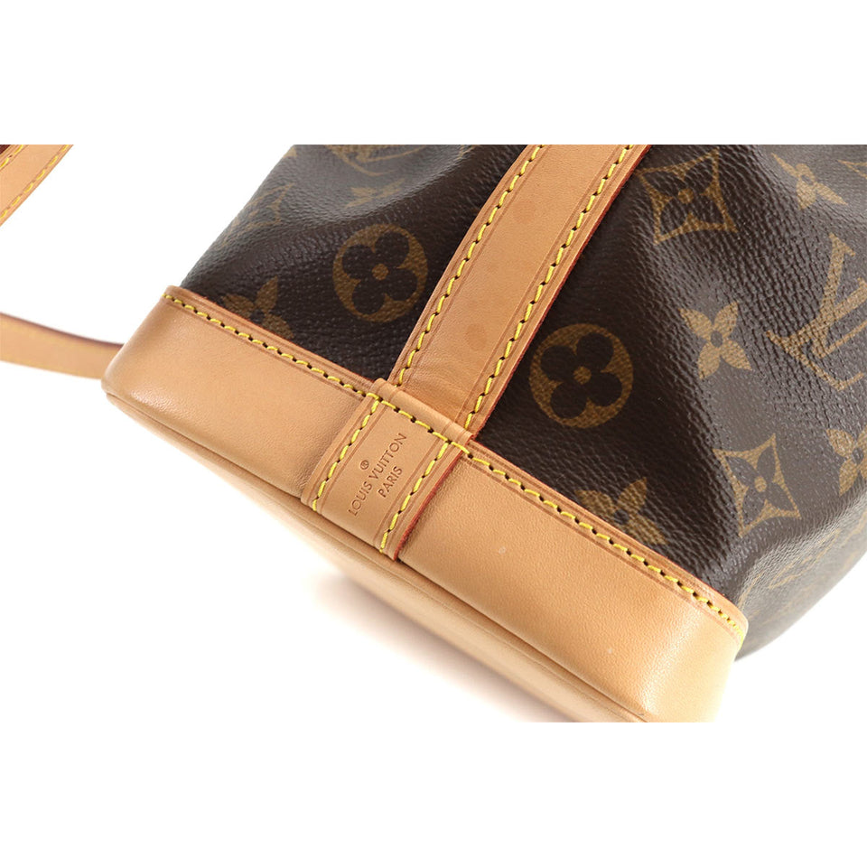 Louis Vuitton Monogram Noe BB Shoulder Bag Brown Rfid Gold Metal Fittings