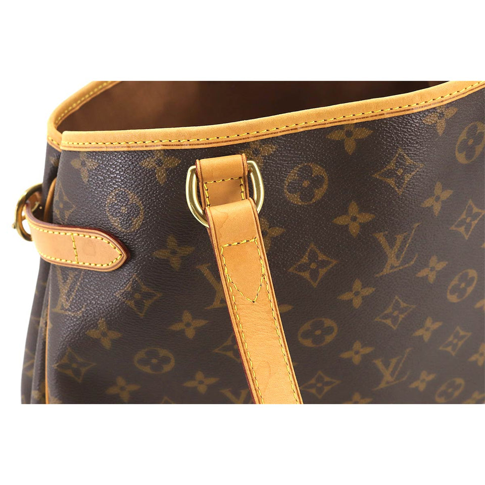 Louis Vuitton Monogram Batignolle Orizontal Tote Bag Brown Gold Metal Fittings