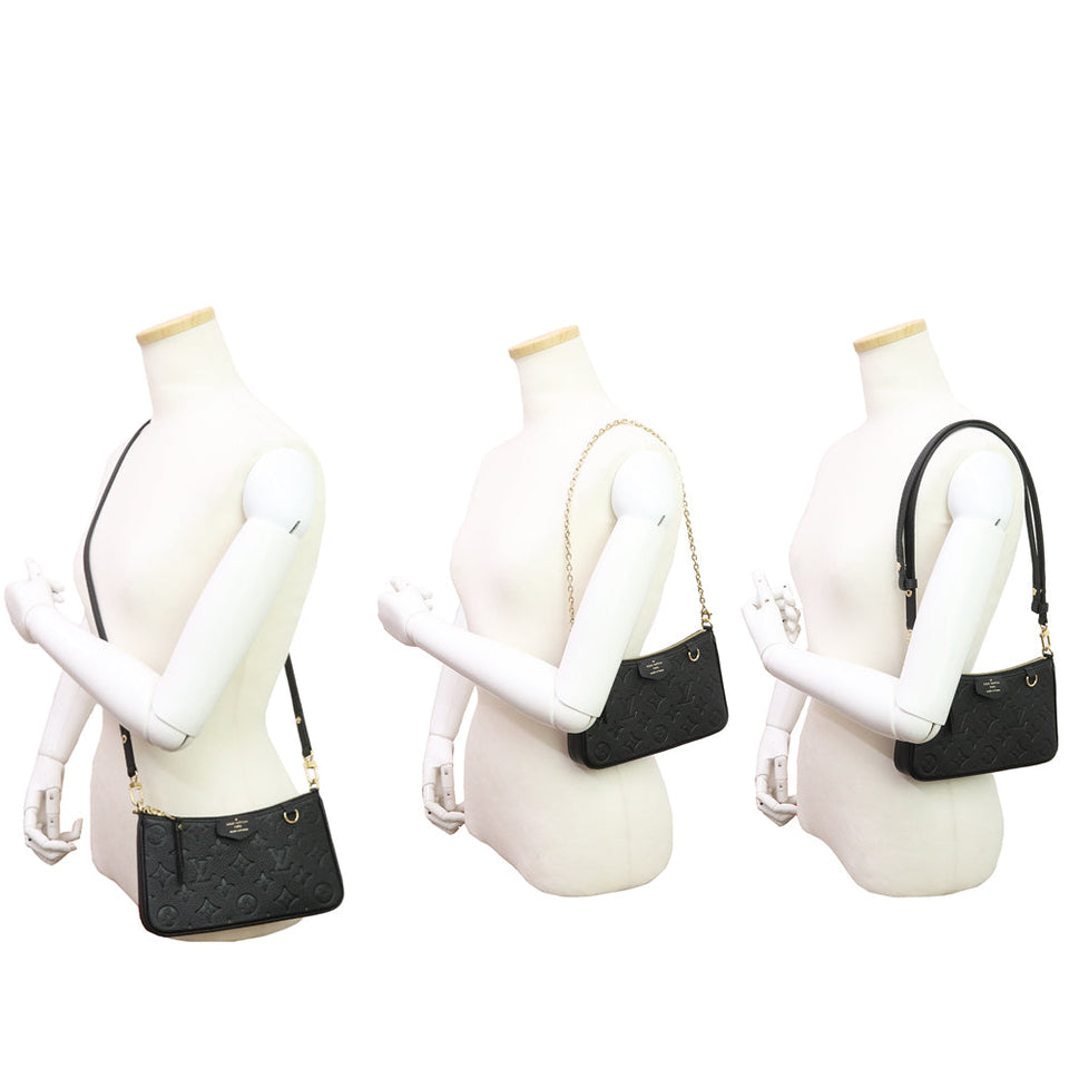 Louis Vuitton Easy Pouch Chain Shoulder Bag Monogram Implant Noir
