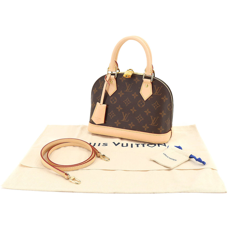 Louis Vuitton Monogram Alma BB 2 Way Hand Shoulder Bag Brown