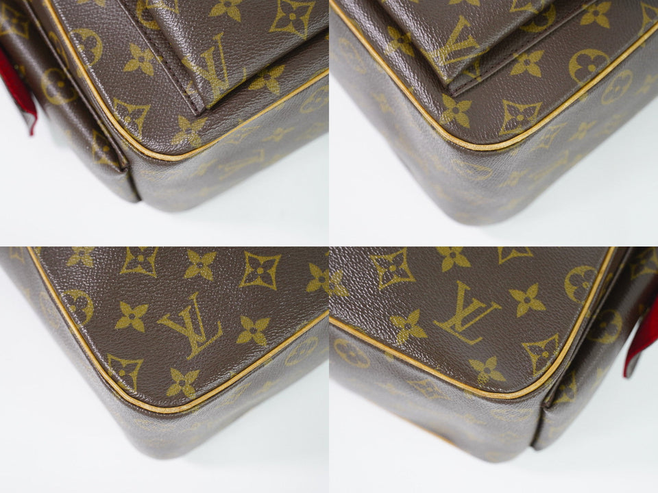 Louis Vuitton Excentri Cite Monogram Handbag Tote Bag Brown