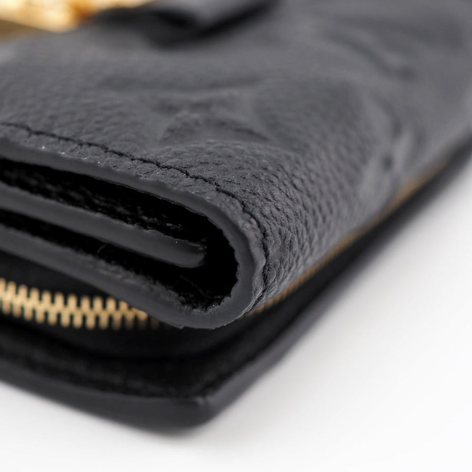 Louis Vuitton Portefeuille Metis Compact Monogram Implant Trifold Wallet Black