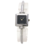 Gucci Watches Quartz 1900L Stainless Steel , Stainless Steel Silver Square face black dial Women