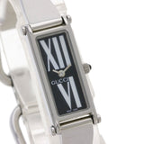 Gucci Watches Quartz 1500L Stainless Steel , Stainless Steel Silver Square face black dial Women