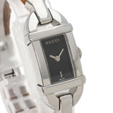 Gucci Watches Quartz 6800L Stainless Steel, Bamboo Silver Bamboo black dial Women