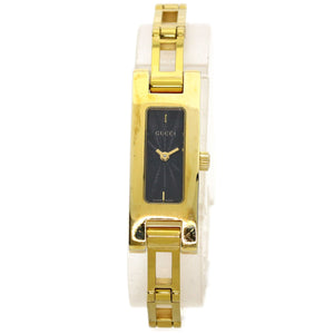 Gucci Watches Quartz 3900L Gold Plated , Gold Plated gold Square face black dial Women