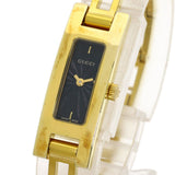 Gucci Watches Quartz 3900L Gold Plated , Gold Plated gold Square face black dial Women