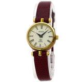 Gucci Watches Quartz Gold Plated, Leather gold Sherry line Ivory dial Women